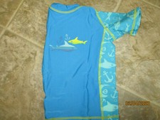 Stearns Childs Swim Shirt large Blue 50 UPF UV Guard Polyester Spandex NIP