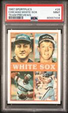 CHICAGO WHITE SOX Fisk Baines 1987 Sportflics Team Previews #26 PSA 9 Mint Pop 3