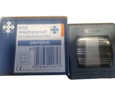 ERHALTEN SIE 1 GANG 20AX DP IP55 FEUCHTIGKEITSBESTÄNDIG WETTERFEST KUNSTSTOFF PVC SCHALTER OUTDOOR
