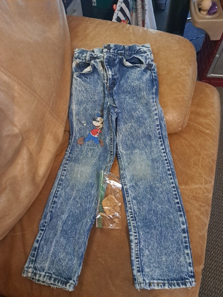 Vintage Levi’s Mickey Mouse Disney Jeans, Kids Size Unknown,  Preowned With Flaw