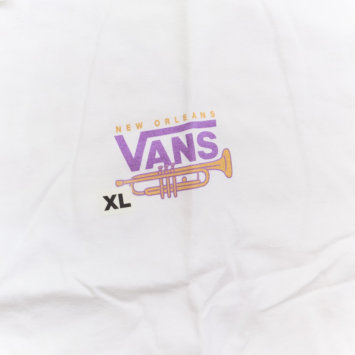 Vans Off The Wall New Orleans Keep It Local Men's White T-Shirt Size X-Large