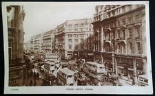 RPPC London UK Postcard Early 1900s Rare Oxford Circus Bus Car Cart Bank Street 