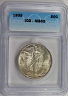 1935 Walking Liberty Half Dollar : ICG MS65