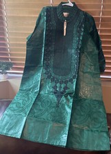 African Dress Women Bazin Dashiki Traditional Kaftan with scarf Size Large