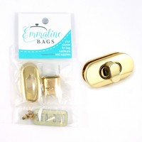 Small Turn Lock For Purses/wallets - Gold Finish, From Emmaline Bags, Small Turn Lock For Purses/wallets - Gold Finish, From Emmaline Bags,