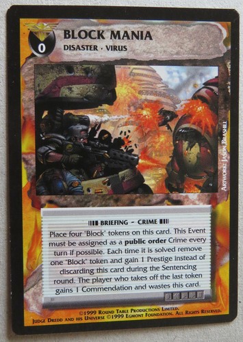 Dredd The Card Game EVENTS 1999 Round Table Productions Judge CCG - Picture 3 of 7
