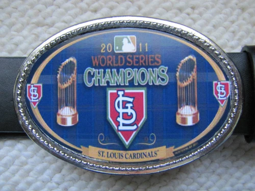 CHAMPION Fibbia St. Louis Cardinals Campionato del Mondo 2011 e cintura nera. NUOVO