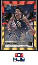 2020-21 Donruss Elijah Hughes Rated Rookies Holo Red Gold Laser Auto #246