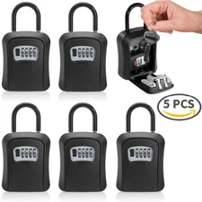 5PCS Key Lock Box for Outside-Combination Lockbox Key-Portable/Wall Mounted