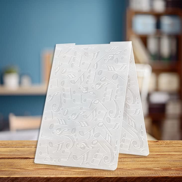 Music Notes Plastic Embossing Folders for Card Making Background Scrapbooking...