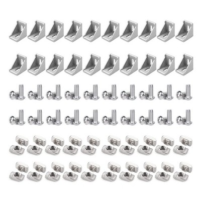 20Sets 4040 Aluminum Extrusion Connectors 40 Series Extrusion Corner Piece wi...