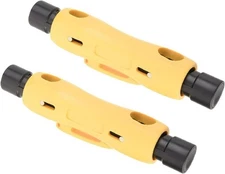 Utoolmart 2Pcs RG6 RG11 Coaxial Cable Stripper, Double Ended 2pcs, Yellow 