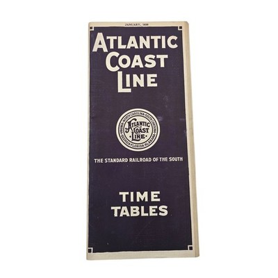 Jan 1930 Atlantic Coast Line Eisenbahn Fahrplan Vintage Zug Fahrpläne Karten 