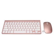 Wireless Keyboard and Mouse Combo, 2.4G USB, Rose Gold, Ergonomic Design with...