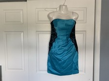 New party cocktail dress teal David bridal dress blue Size Small