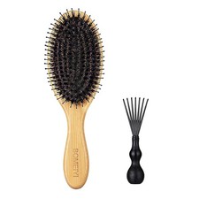Hair Brush, Boar Bristle Hairbrush for Thick Curly Thin Long Short Wet Brown