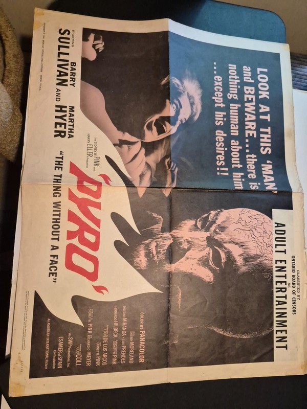 PYRO-  The Thing without a Face--MOVIE HALF SHEET POSTER- canada    ekim