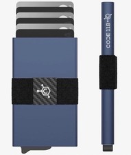 NEW CODE 118 Smart Wallet Minimalist RFID Blocking Card Ejection PACIFIC BLUE