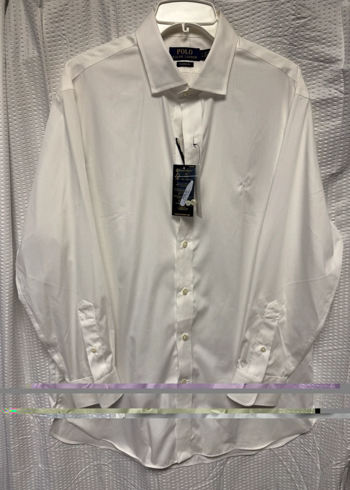 Polo Ralph Lauren Mens Classic Fit 16 1/2 32/33 Core Replen ll White Long Sleeve