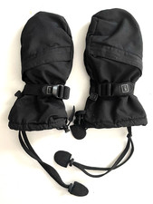 REI Kid's M-10-12 BLACK MITTENS with Pocket Snow SKI SLED WINTER