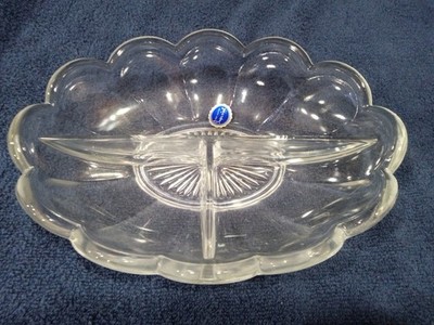 Imperial Glass Divided Serving Dish 10 in x 7 in
