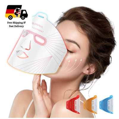 LED-Gesichtsmaske mit Rotlichttherapie, 288 LEDs, für alle Hauttypen, Weiß, Led