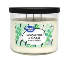 Great Value Eucalyptus & Sage Candle, 14 oz