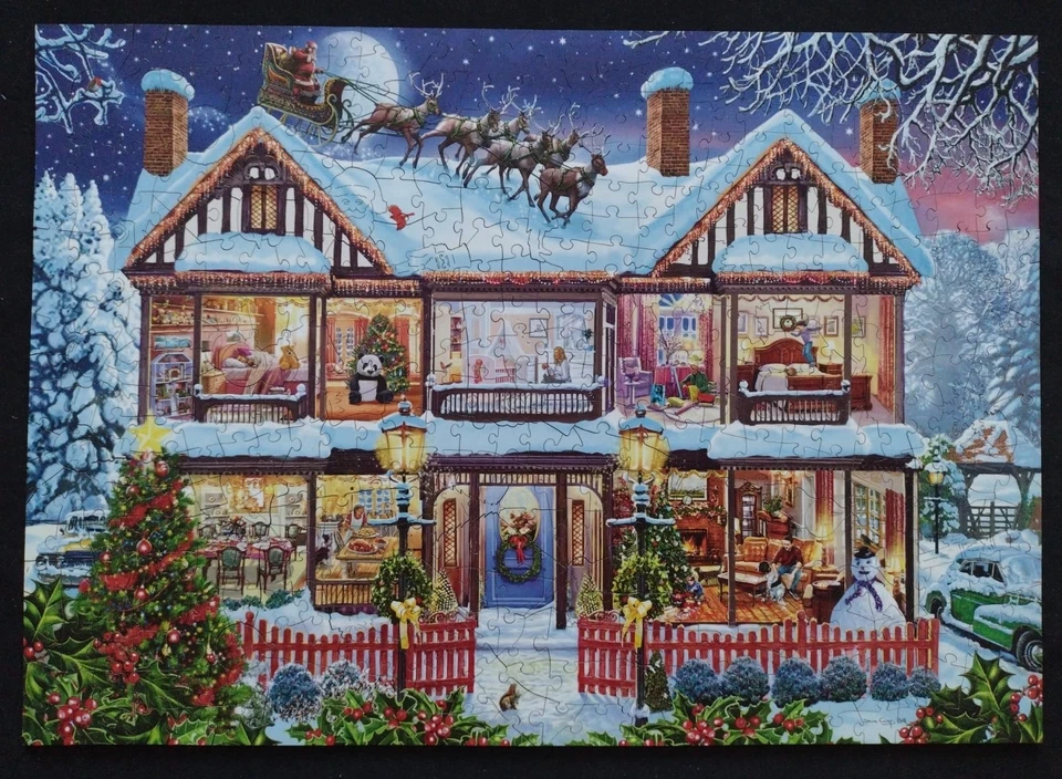 Christmas House - 500 piece Wentworth wooden puzzle snow xmas COMPLETE - Image 2 of 4
