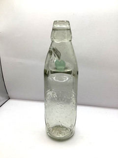 Rare Antique Clear Glass 10oz Codd Bottle Miles Barraclough Baildon