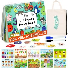 Montessori Preschool Busy Book For Toddlers Ages 3 And Up - Preassembled - Pr...