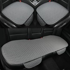 Linen Car Seat Covers,Bottom 2 Front Seat Covers 1 Rear Bench Seat Cover Gray