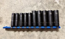 Matco Tools BDPA-Series 10–19mm Deep Impact Socket Set on Rail (3/8” Drive)