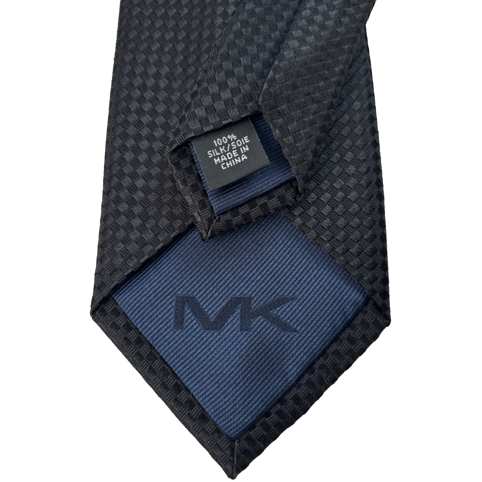 Michael Kors 100% Silk men's Tie Black textured Solid 58x3" thumbnail 3