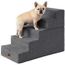Extra Wide Dog Stairs Eheyciga 25in 5 Step Grey Pet Ramp