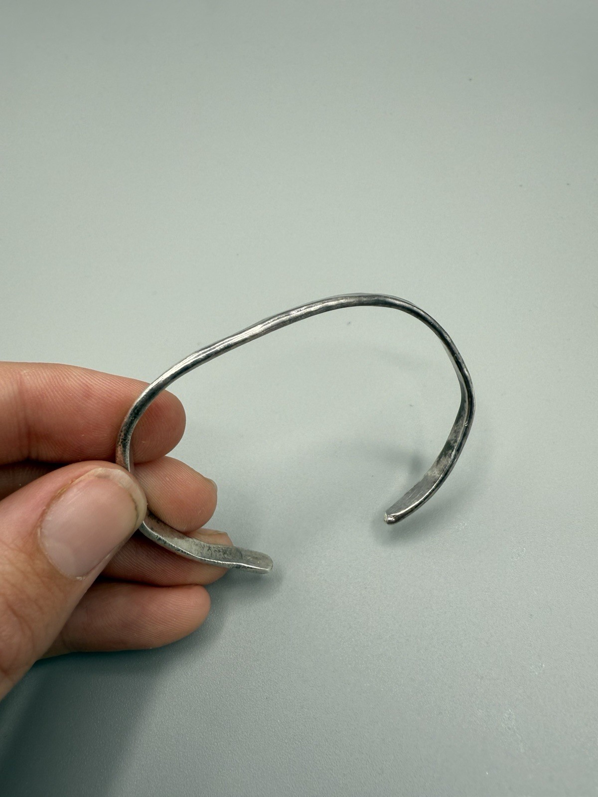 Abstract Sterling Silver Adjustable Cuff Bracelet - image 4