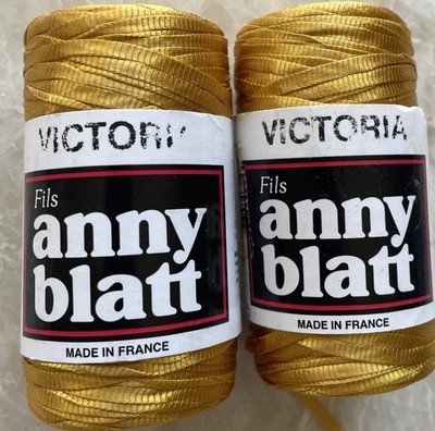 Lot of 2, Anny Blatt Victoria Nylon Ribbon 50g/109Yd, col#353,  Miel , Gold