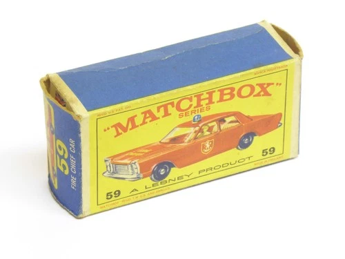 Matchbox Empty Box Only No 59 Fire Chief Car Original Vintage Box. No Model