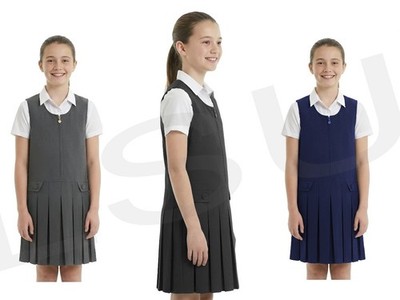 Mädchen Schul Trägerkleid Plissee 2 Knöpfe Schulkleid Schuluniform