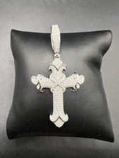 925 Sterling Silver 3.60CT MOISSANITE Cross Men  s Pendant