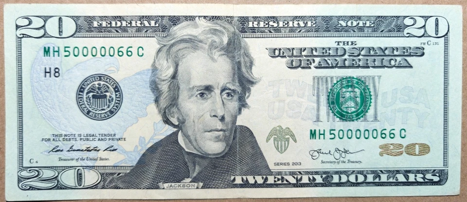 Lot of 10x $20 Bills - FANCY SERIAL NUMBER "5 of a Kind" Set! (00000-99999) VF-X - Image 3 of 4