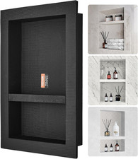 Shower Niche Ready for Tile 16" X 24", Double Shelf Organizer, Square Corners Wa
