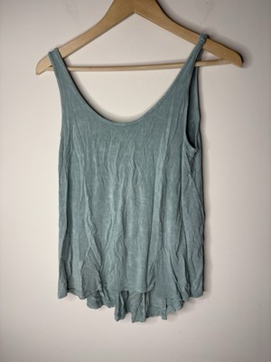 Wet Seal Juniors XS Tank Top Blouse Green High Low Light Tie Dye