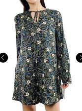 ZARA Floral Print Playsuit Romper Dress Size XS Boho