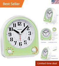 Traditional Green Silent Alarm Clock: Ideal for Heavy and Light Sleepers