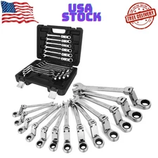 Ratchet Wrenches Set 13pcs, Double Jointed Flex Head Ratcheting Wrench Set, ...