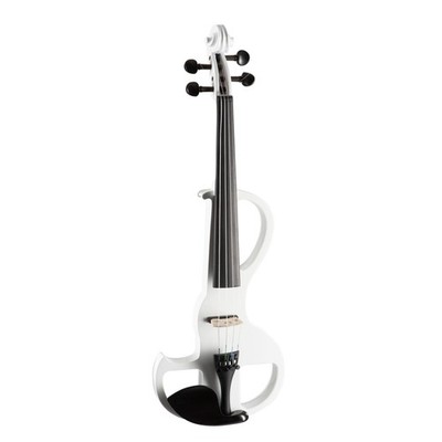 Elektrische Violine 4/4 EV-1802, Weiß, Ahorn, Ebenholzgriff, AD-88 Tonabnehmer