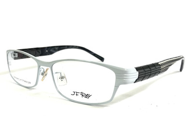 J.F Rey Eyeglasses Frames JF2651 1505 White Gray Titanium Ceramic 55-15-141