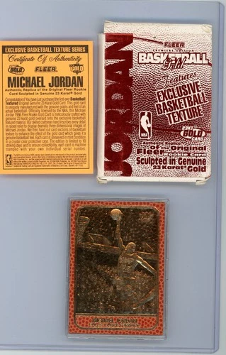 💥 1997 Fleer Michael Jordan 23K BASKETBALL GOLD /5000 "1986 Rookie Design"