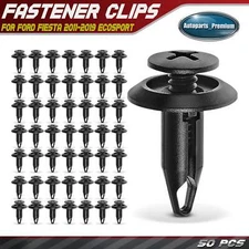 50Pcs 6mm Nylon Retainer Clips Screw-Type with Closed End for Ford Fiesta 11-19