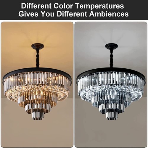 Lampundit 12-Light Modern Crystal Chandelier 6 Tiers Raindrop Crystal Chandelier - Picture 6 of 7